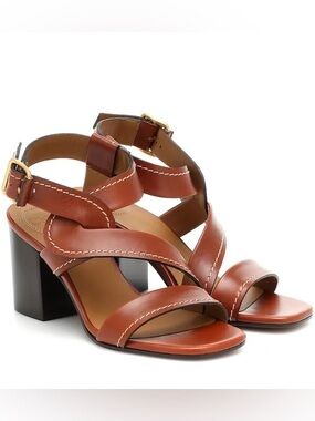 Chloe Candice Brown Leather Sandal 38